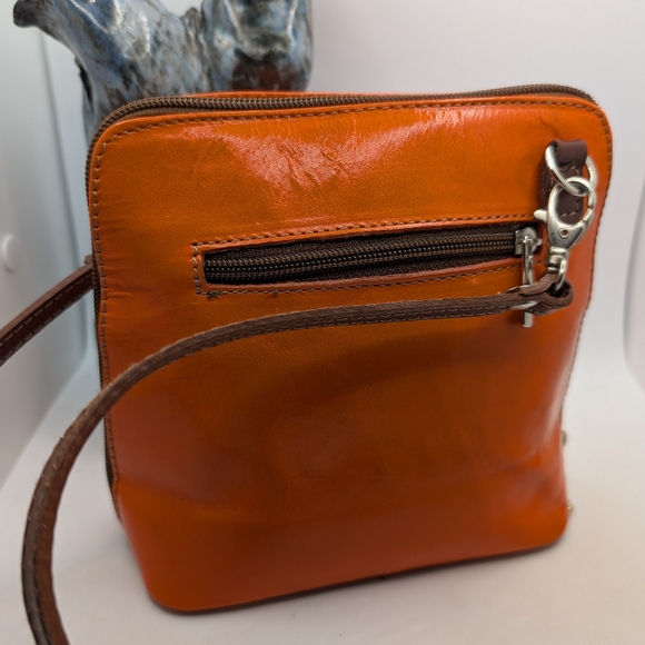 Vera Pelle Handbags - Vera Pelle Orange Crossbody Bag
